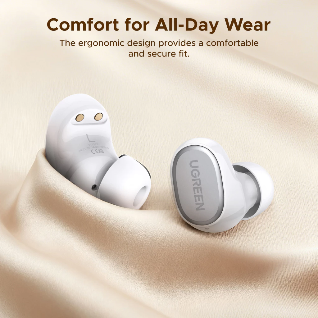Ugreen Dots TWS Earphones Bluetooth 6.0 AI Clear Call Earbuds with Big Bass Headphones Wireless
