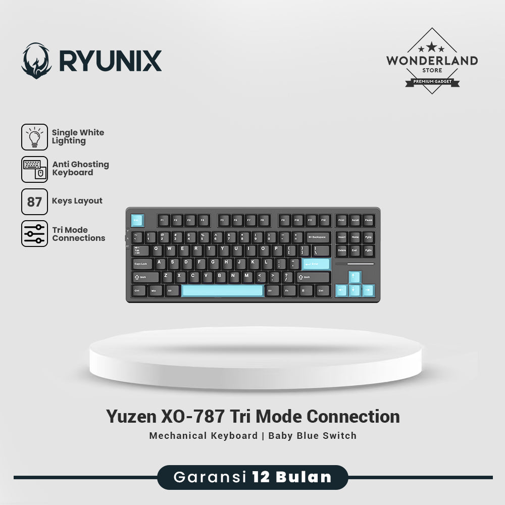 Sades Ryunix Yuzen Keyboard Gaming Mechanical XO-787 TKL Hot Swap Gasket Tri Mode Connection