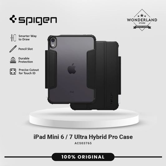 Spigen Case iPad Mini 7/6 8.3 2024 Spigen Ultra Hybrid Pro Stand Flip Cover Anti Shock Crack Slim Casing