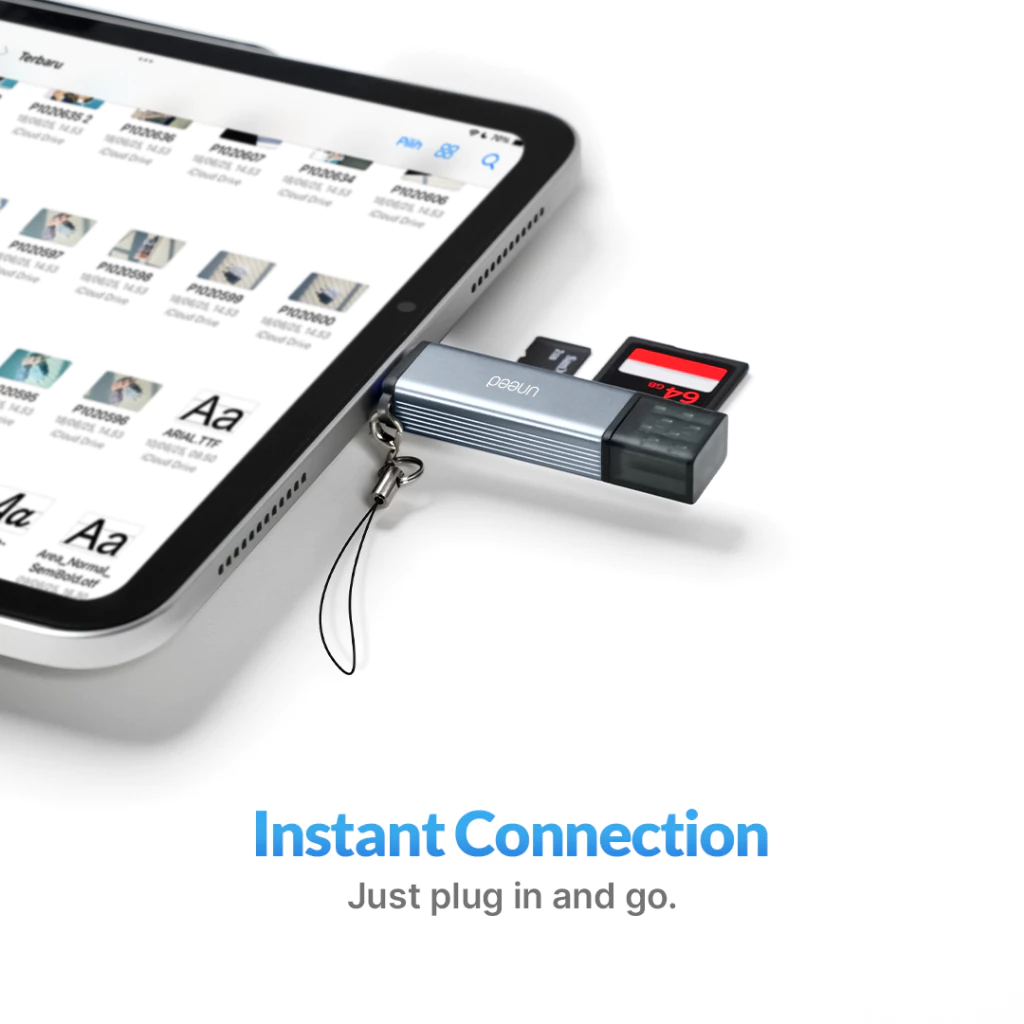 Uneed Card Reader USB-A / USB-C / Lightning to Memory SD/TF Card/USB A 2TB Support