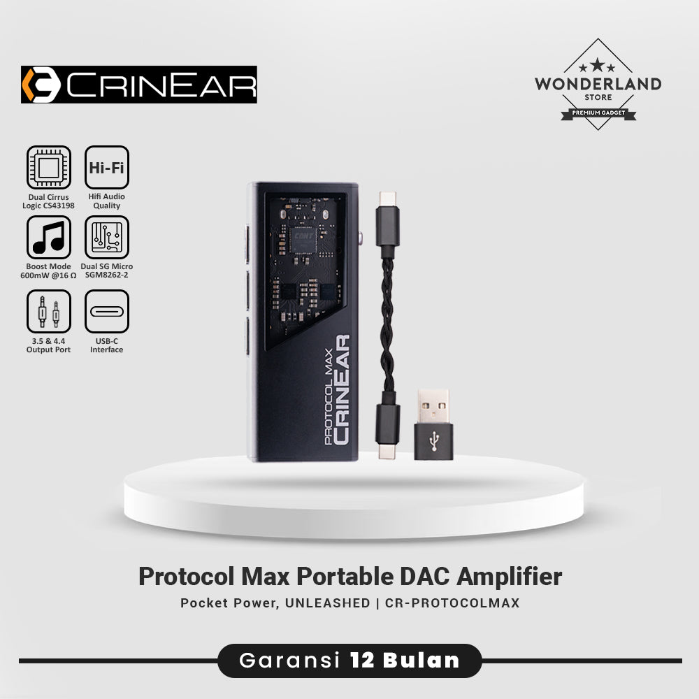 CrinEar Protocol Max DAC Amplifier Aluminium Portable Dual Cirrus Logic CS43198
