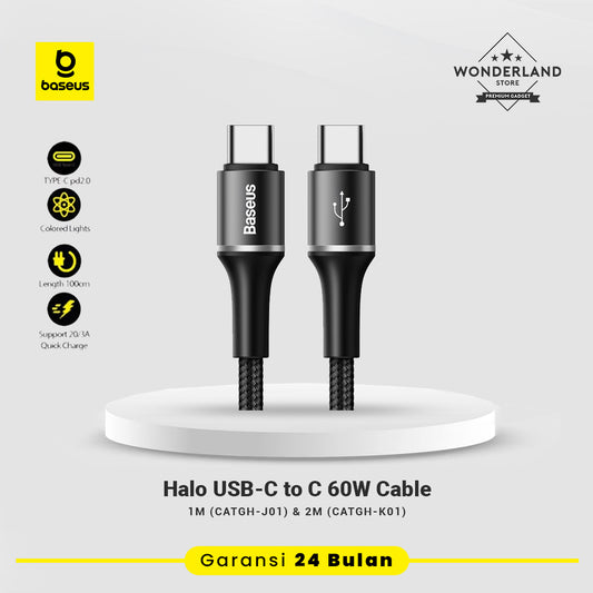Baseus Halo Data Cable Kabel USB-C to C 60W PD2.0 PD PPS Fast Charging CATGH