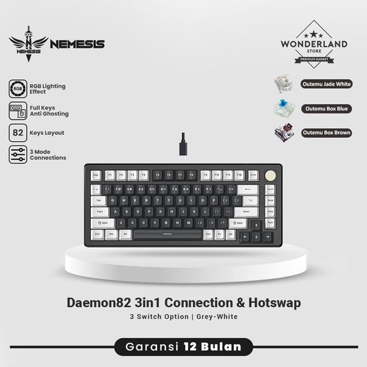 NYK Nemesis Daemon82 Gaming Keyboard 3in1 Connection Hotswap 5pin MKN09