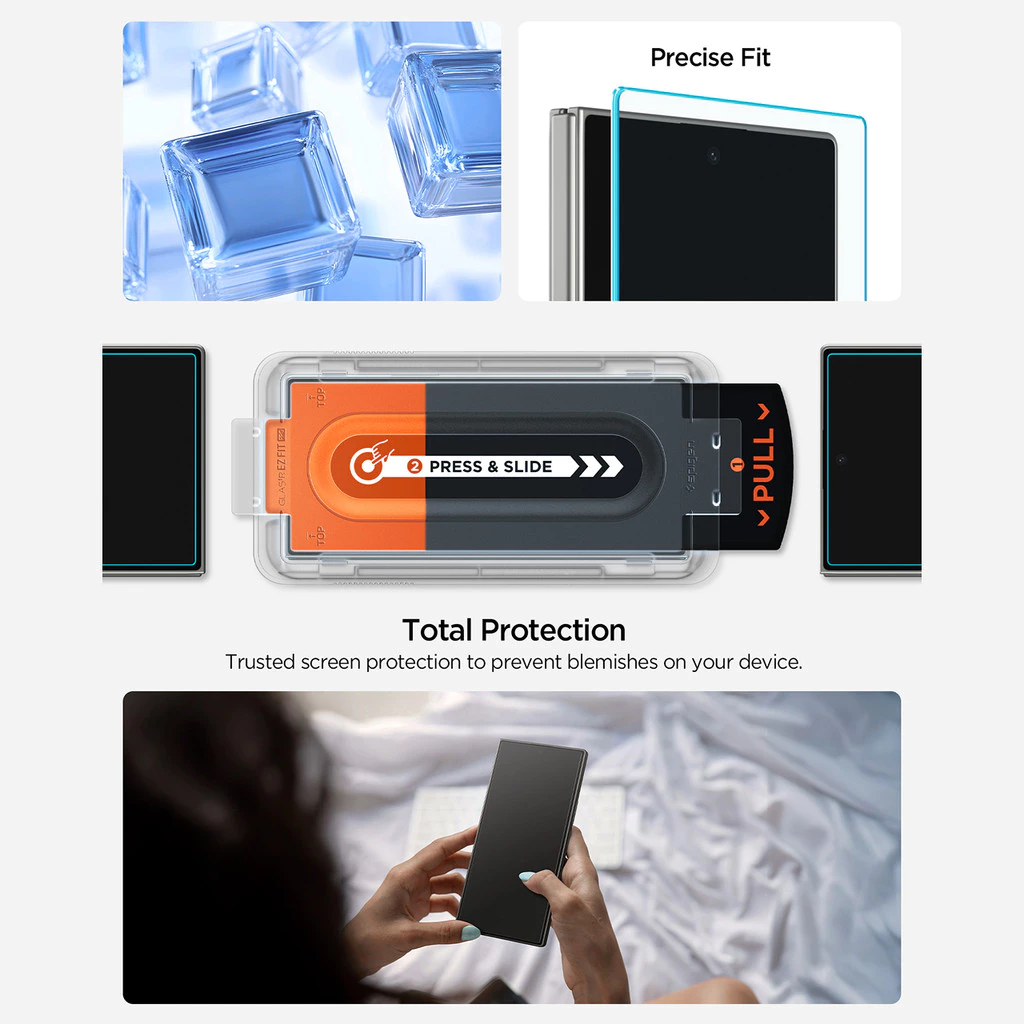 Spigen Tempered Glass Samsung Galaxy Z Fold 7 Glass tR EZ Fit Pro HD 9H Clear Anti Gores Scratch