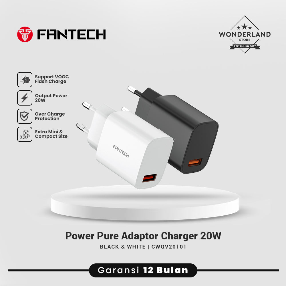 Fantech Adaptor 20W Charger Power Pure VOOC Flash Charging QC