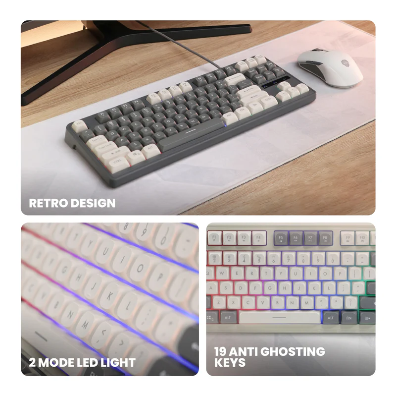 Rexus K87M / K87-M TKL Wired Membrane Gaming Keyboard Two Tone Color