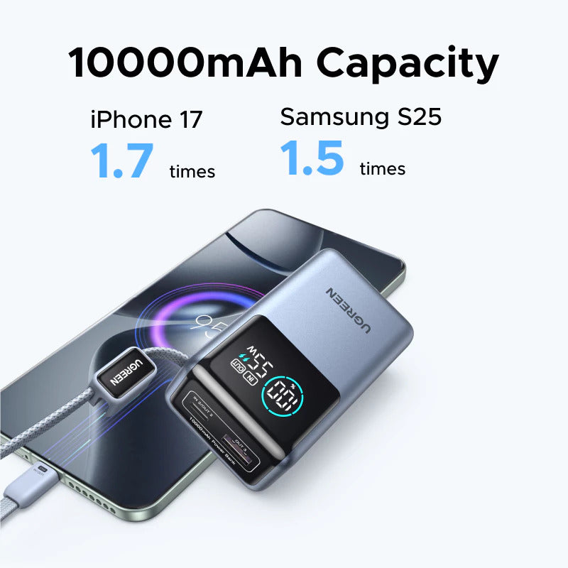 Ugreen Nexode Pro 55W Powerbank 10000mAh Digital Display with Built in USB-C Cable