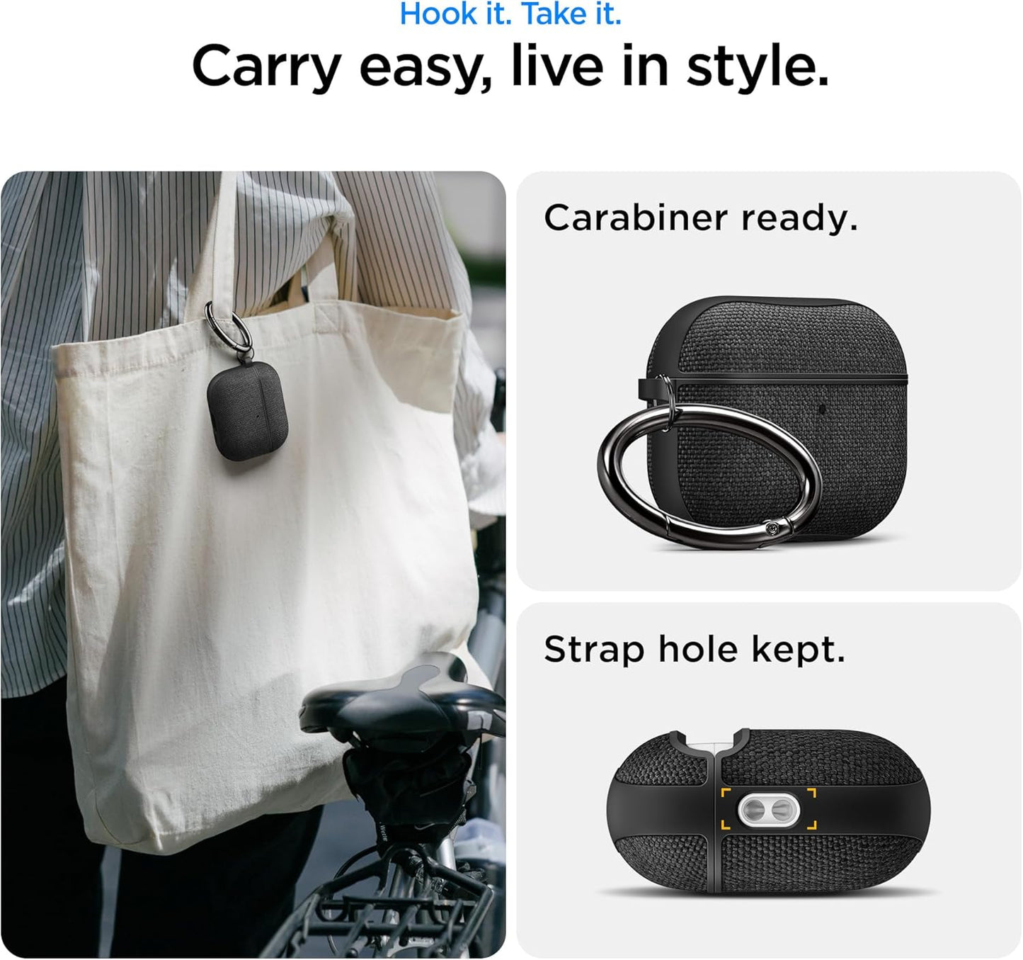 Spigen Case For AirPods Pro 3 Spigen Urban Fit Hard Cover Fabric Hook Anti Crack Slim Casing