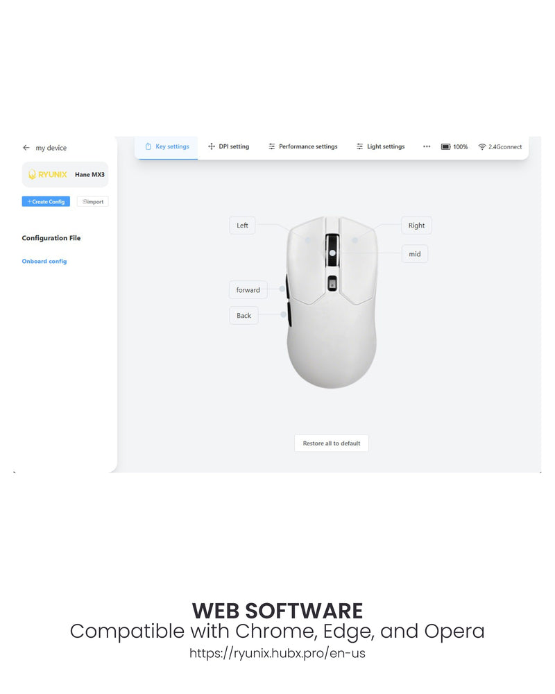 Sades Ryunix Hane MX3 Mouse Gaming Nearlink Lightweight Tri-Mode Connection
