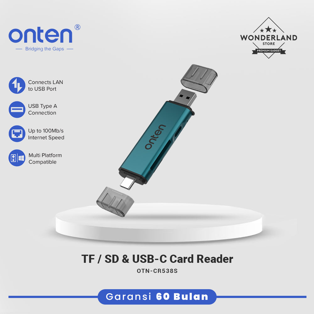 Onten Card Reader Dual USB-C+USB-A Micro SD/TF + USB C OTN-CR538S