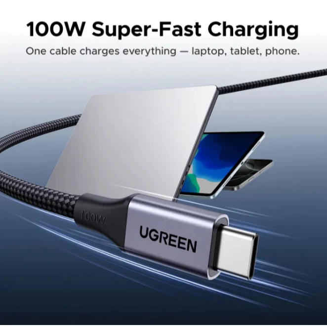 Ugreen USB-C to C Magnetic Cable 100W Self Wrapping Fast Charging PD PPS