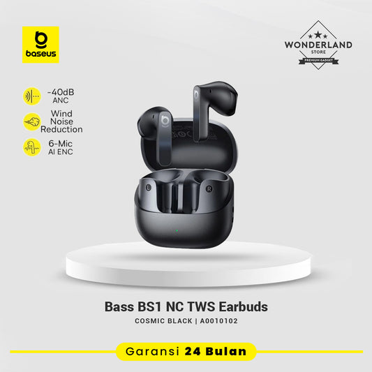 Baseus Bass BS1 NC Noise-Cancelling ANC Semi-in-Ear True Wireless Earbuds Bluetooth 6.0