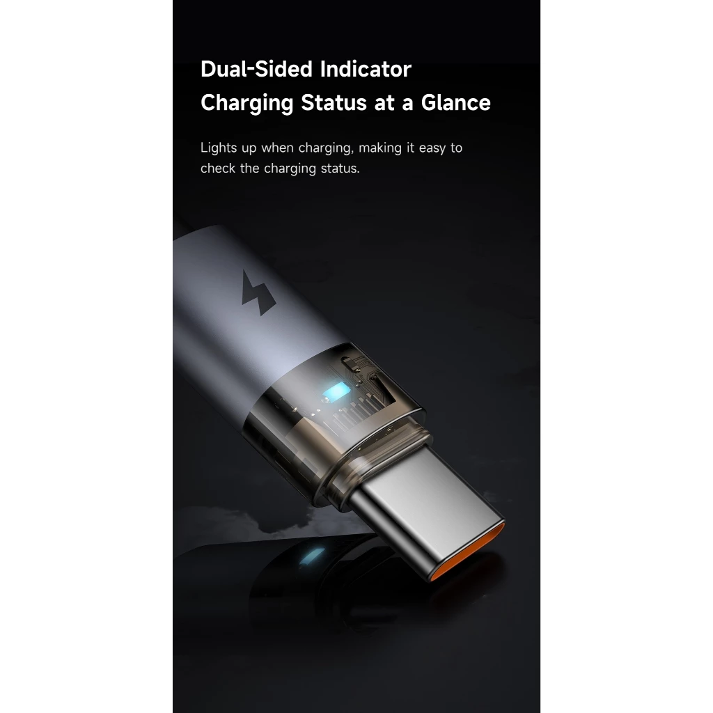 Mcdodo Kabel Data Transparant 6A USB-A to USB-C Super Charge,QC4,VOOC