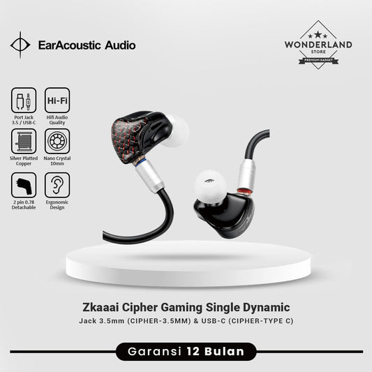 Earacoustic Zkaaai Cipher Gaming Single Dynamic Driver In Ear Monitor IEM Earphone