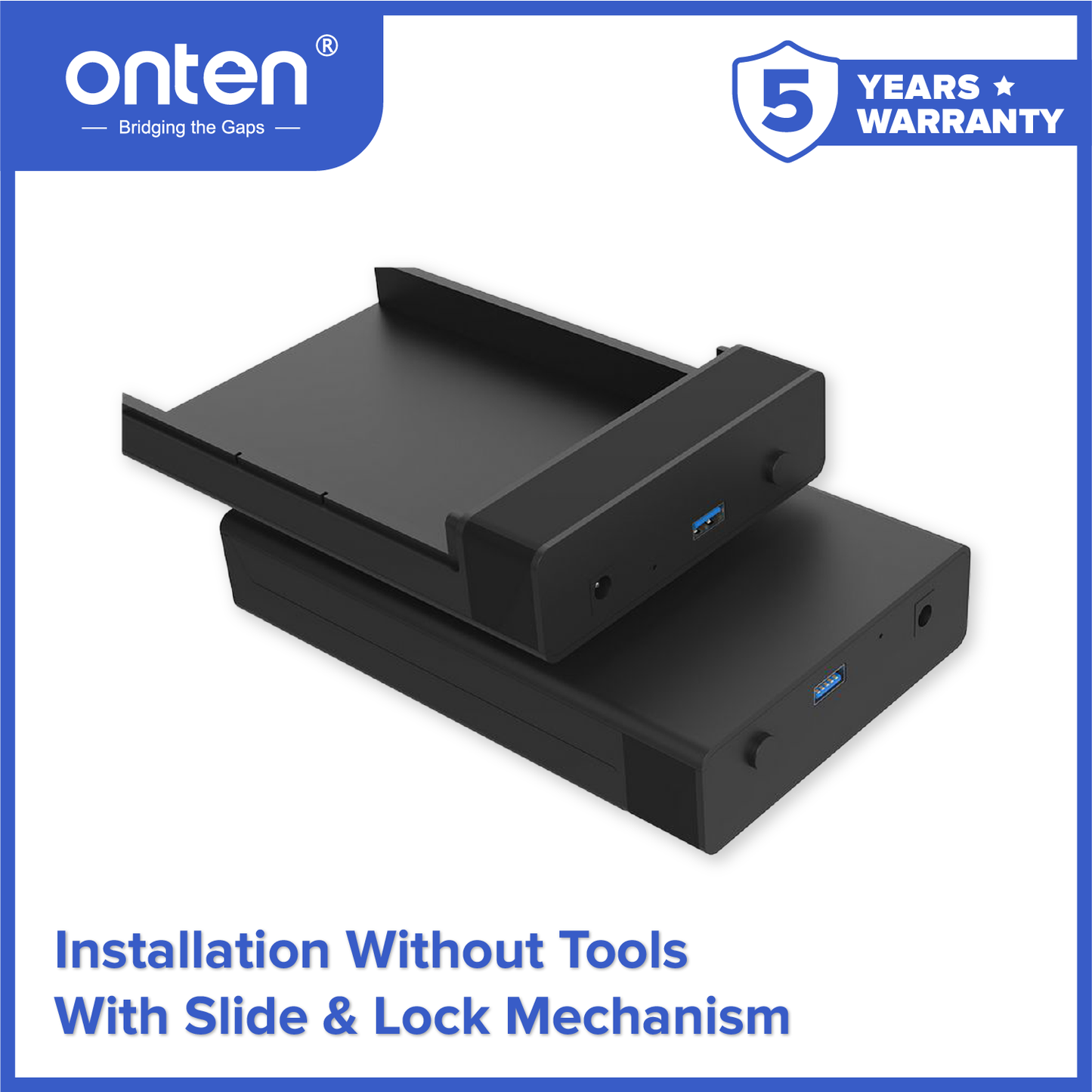 Onten External Casing 3.5 HDD SATA V.3.0 5Gbps For HDD/SSD Enclosure OTN-UHD3