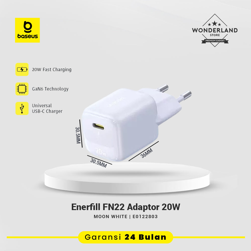Baseus EnerFill FN22 20W 30W 45W Adaptor USB-C Charger Mini GaN6 Fast Charger 1C PD PPS