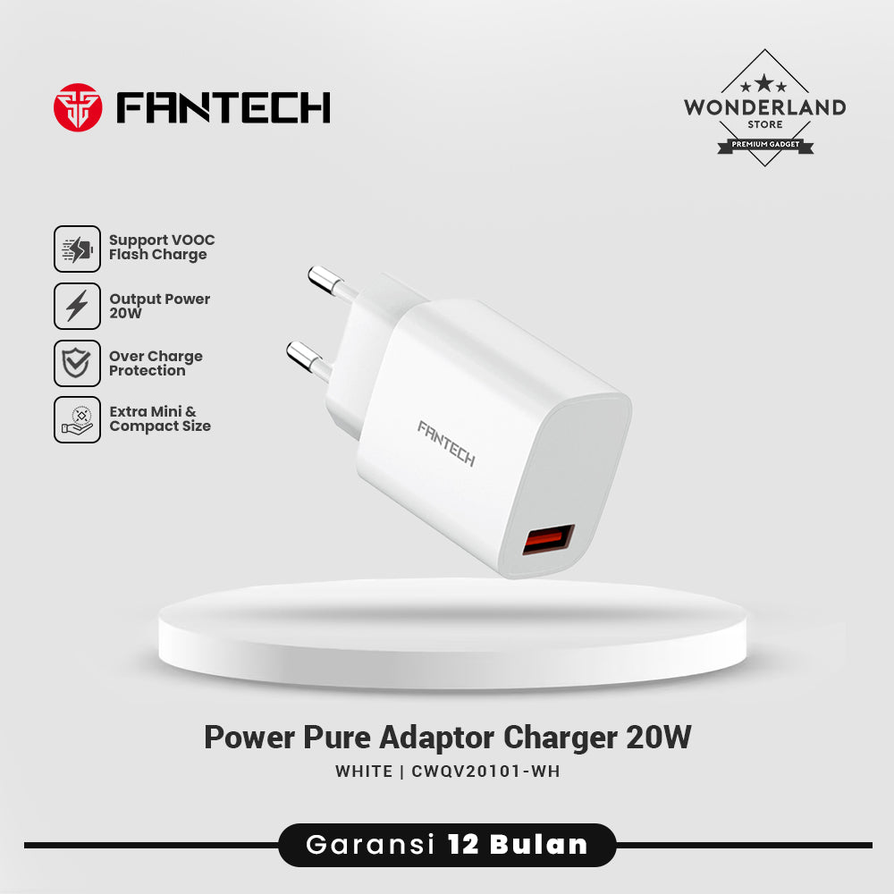 Fantech Adaptor 20W Charger Power Pure VOOC Flash Charging QC