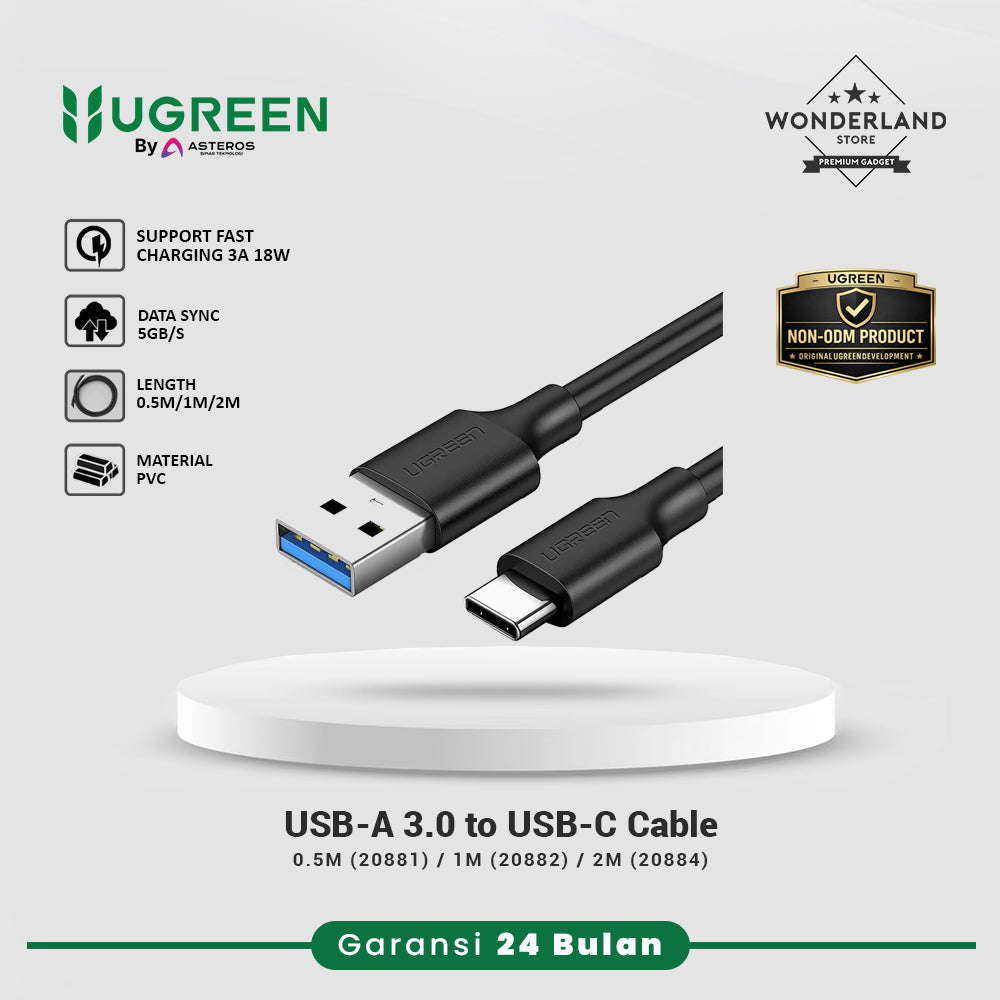 Ugreen Kabel Data USB 3.0 to USB-C 3A 60W QC3.0 Fast Charging