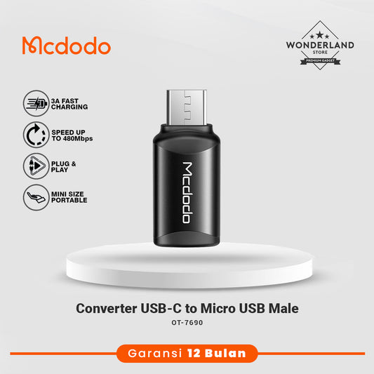Mcdodo Converter USB-C Female to Micro USB 3A Mini Size OT-7690
