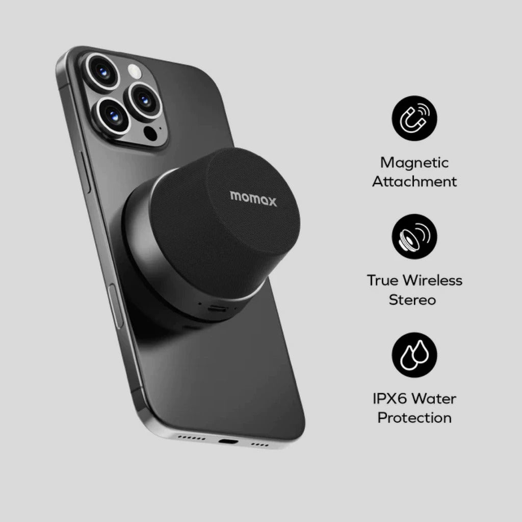 Momax Speaker 1-Vibe Go Magnetic Mini Wireless Bluetooth for Phone Stand BS6