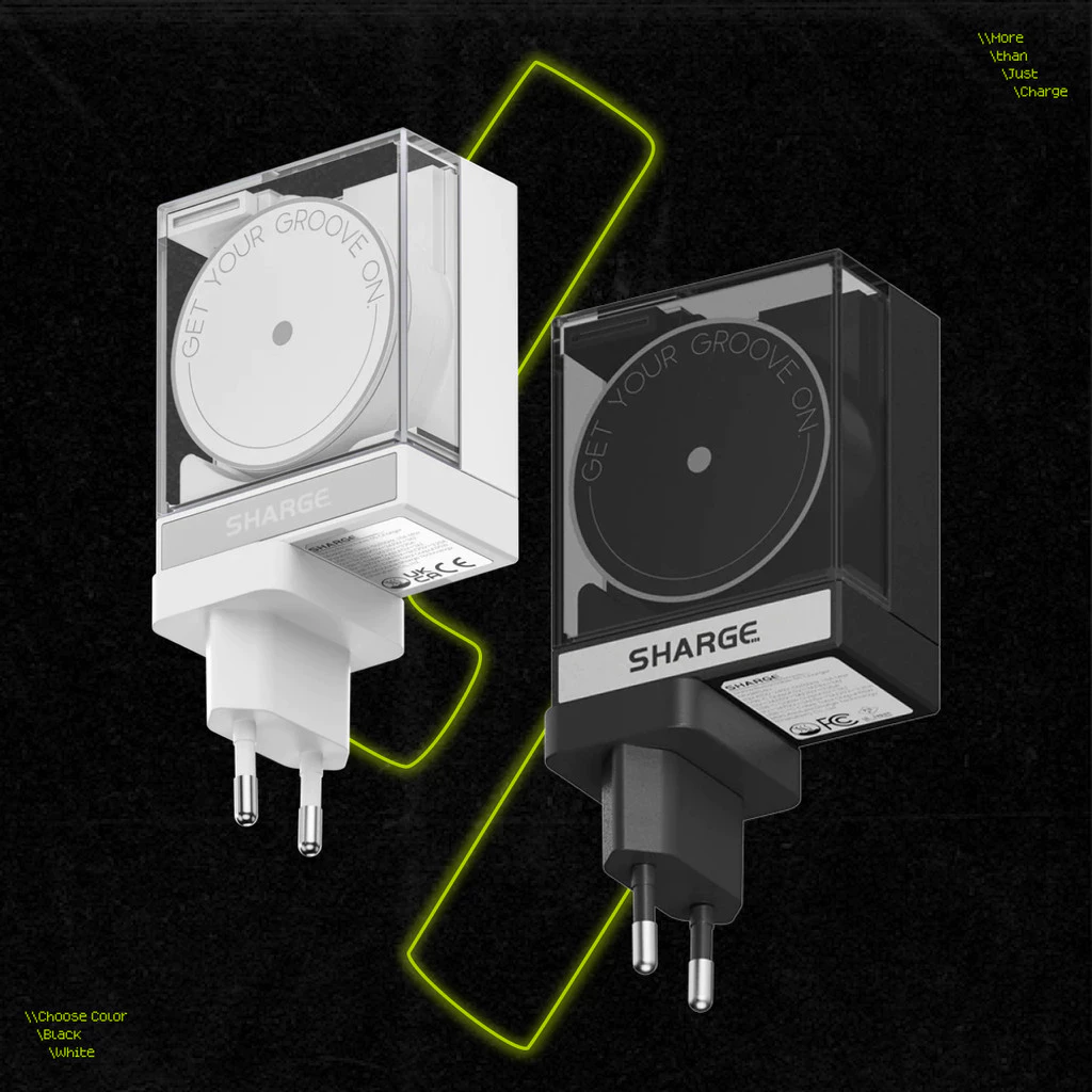 Sharge Adaptor 65W Retractable Cable Dual Port USB-C GaN PPS3.0 PD 2.0 SFC Fast Charging