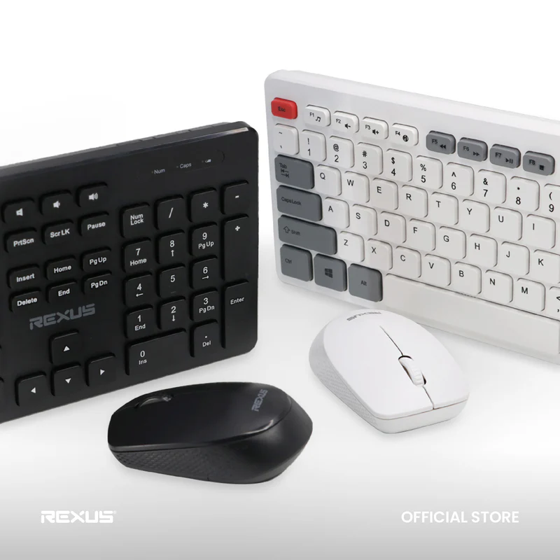 Rexus KM8 Keyboard Mouse Wireless Combo Silent Click Full Size 2.4Ghz Nano Receiver