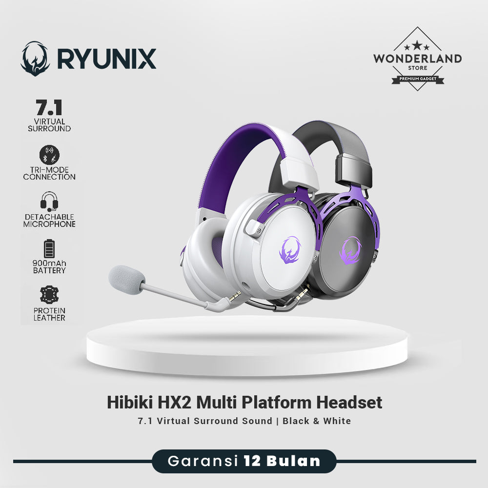 Sades Ryunix Hibiki HX2 Headset Gaming 7.1 Wireless Bluetooth Detachable Mic