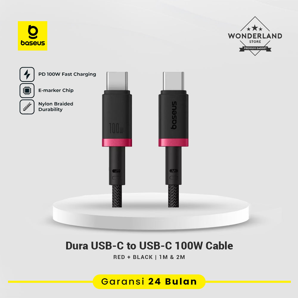 Baseus Dura Series Kabel Data USB-C to USB-C 60W Nylon Braided Material