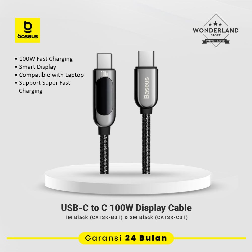 Baseus Display Cable USB-C to C 100W Fast Charging PD PPS LED Display