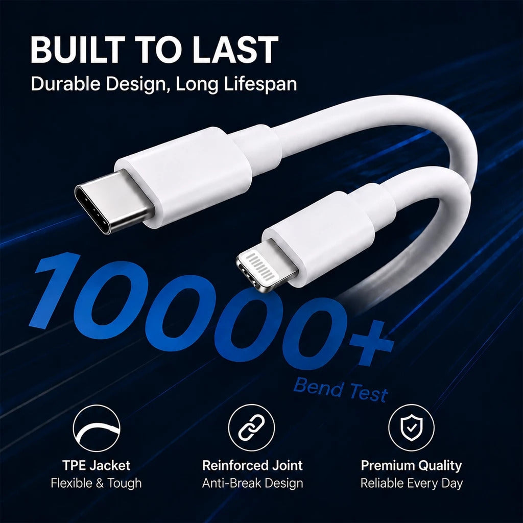 OnPrime Kabel Data USB-C to Lightning Cable 27W Wood Series Premium PVC Material