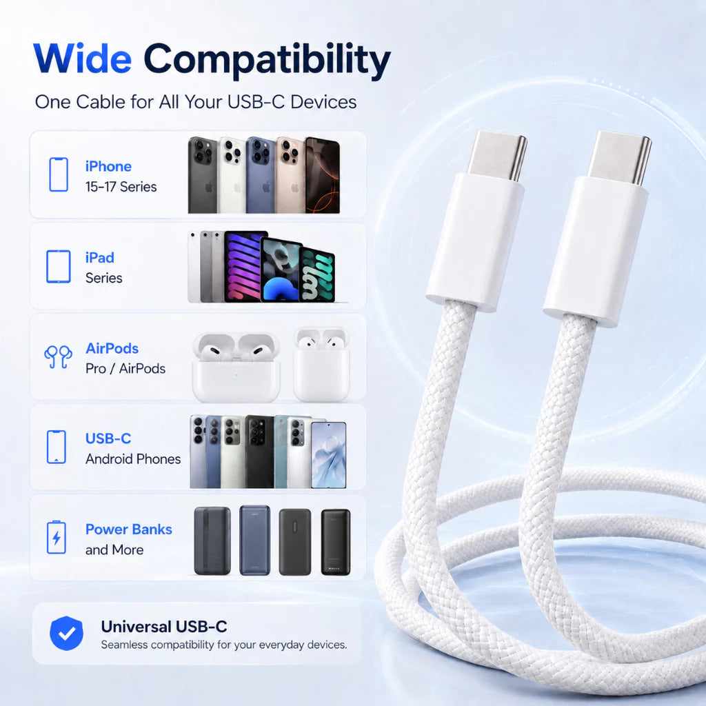 OnPrime Kabel Data USB-C to C 3A 60W Wood Series Nylon Braied SFC PD PPS