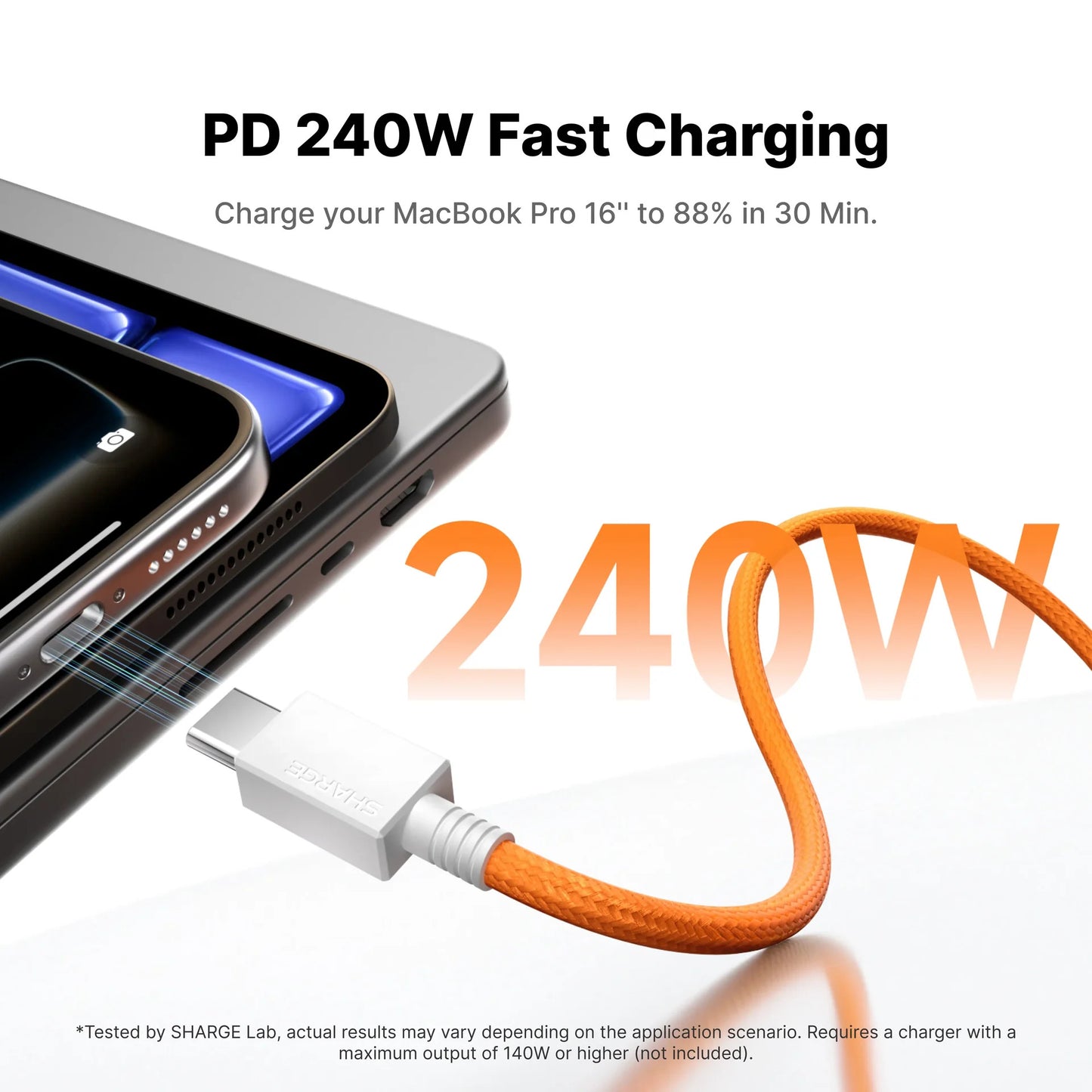 Sharge MagLoop USB-C to USB-C 240W PD 3.1 Fast Charging Braided Magnetic Cable