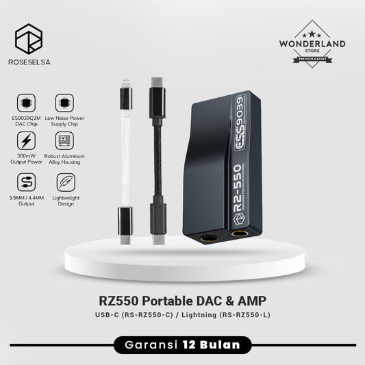 Roseselsa RZ550 Portable ES9039Q2M USB DAC Dongle Amplifier USB-C Lightning
