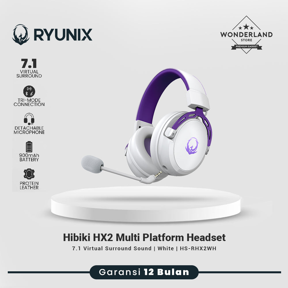 Sades Ryunix Hibiki HX2 Headset Gaming 7.1 Wireless Bluetooth Detachable Mic