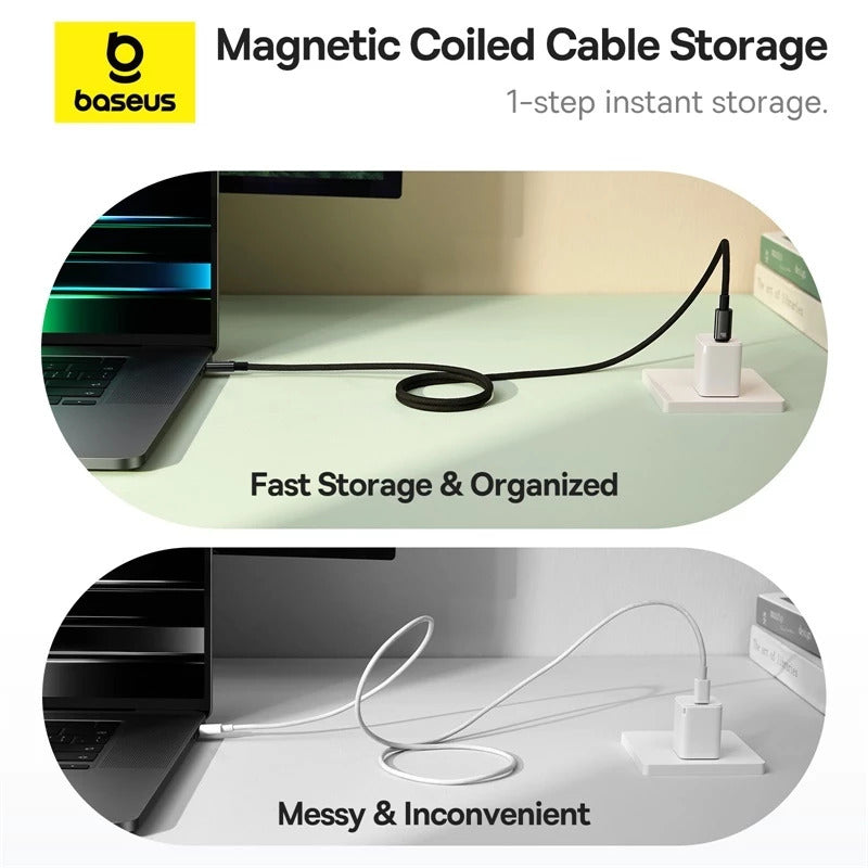 Baseus Tungsten Magnetic USB-C to C 100W Kabel USB-C Nylon Braided Zinc Alloy