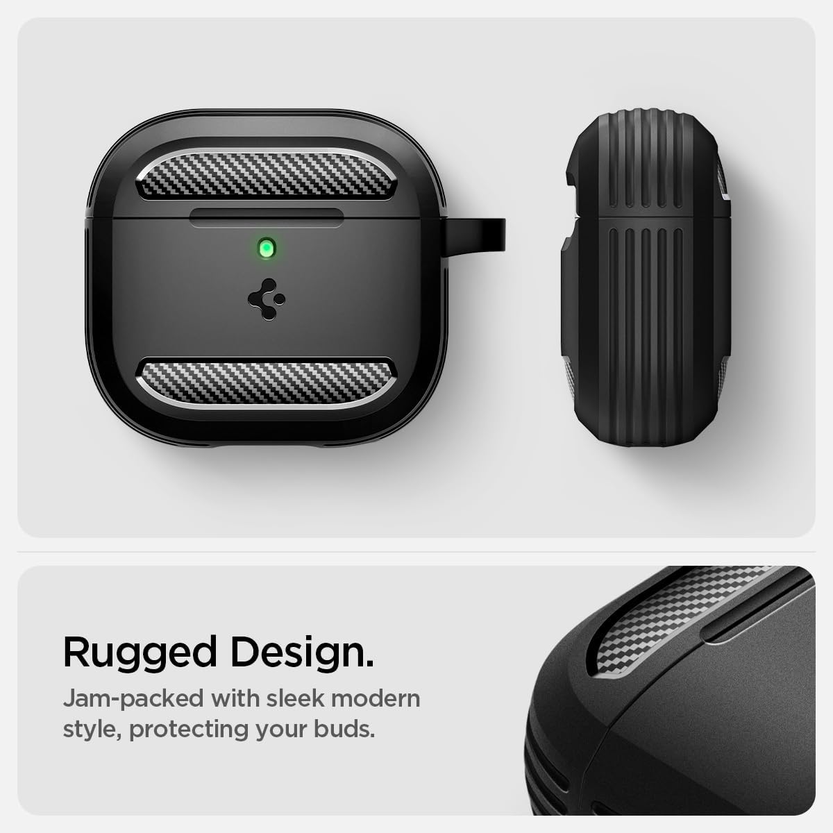 Spigen Case AirPods Gen 4 Spigen Rugged Armor Carbon Anti Shock Case Airpods 4