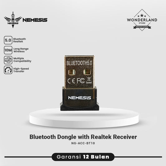 NYK Nemesis Bluetooth 5.3 Dongle Realtek 10m Transmission Gold Platted N10