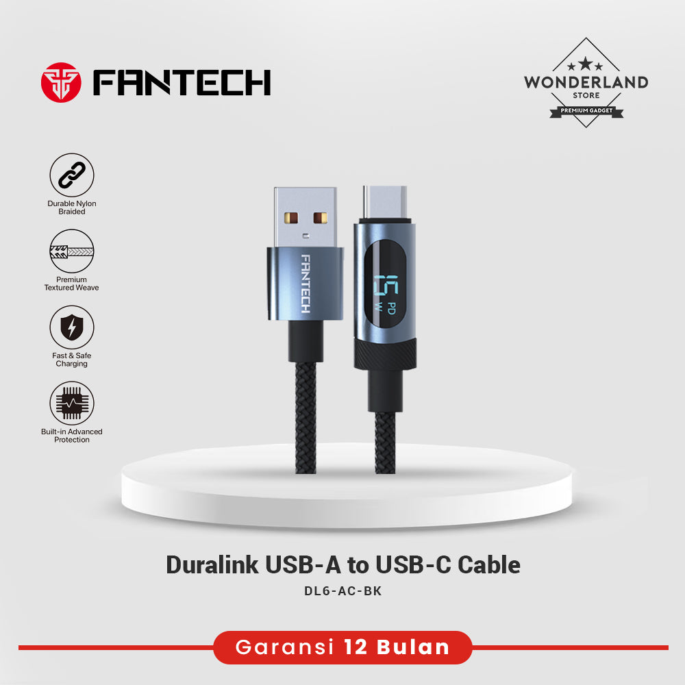 Fantech Duralink DL6 USB-C to C 60W / USB-A to USB-C 3A Fast Charging with LED Indicator