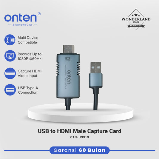 Onten Kabel Video Capture Card USB To HDMI Male Streaming Live 1080P OTN-US313
