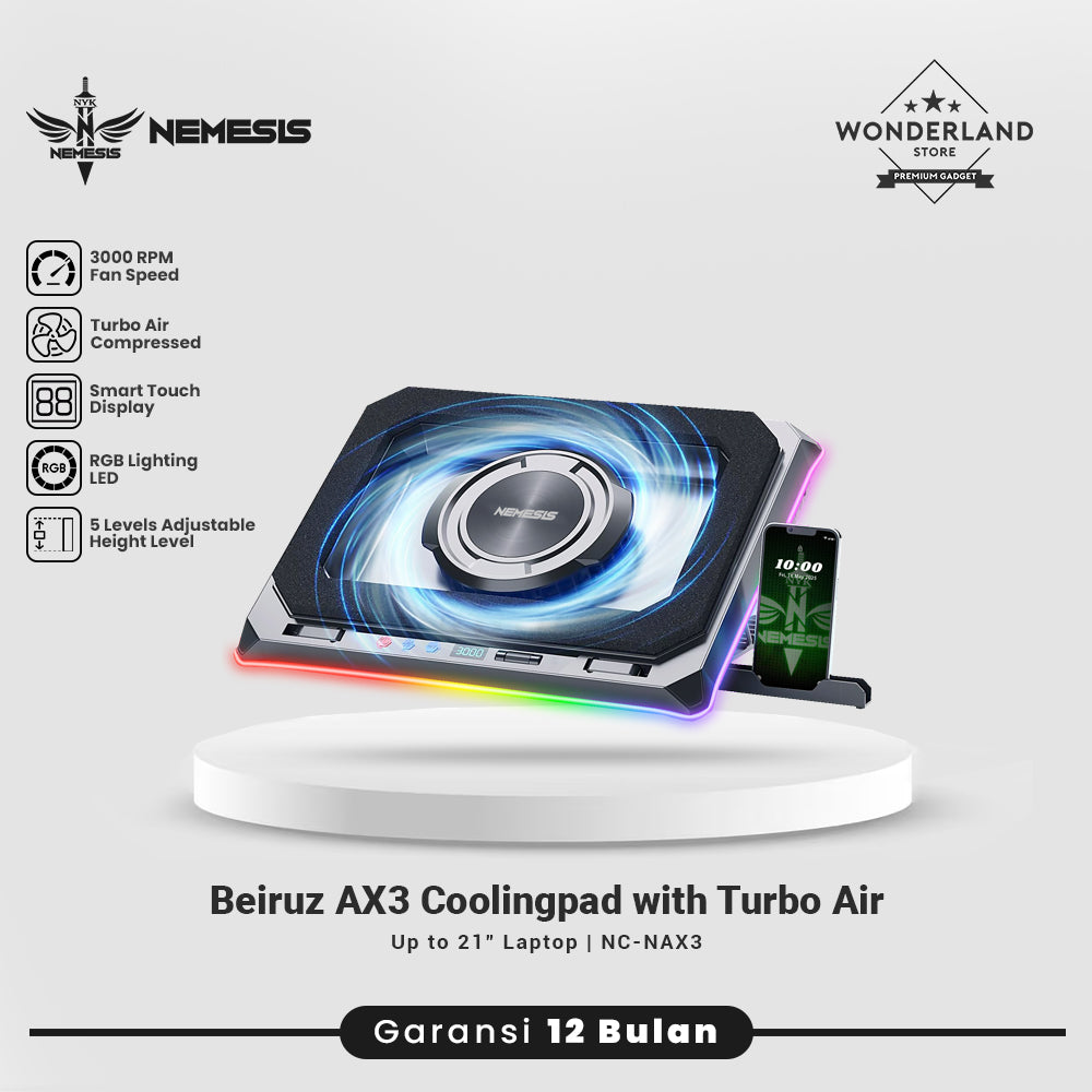 NYK Nemesis Beiruz AX3 Coolingpad Turbo Compressed Air RGB with Plate Topper