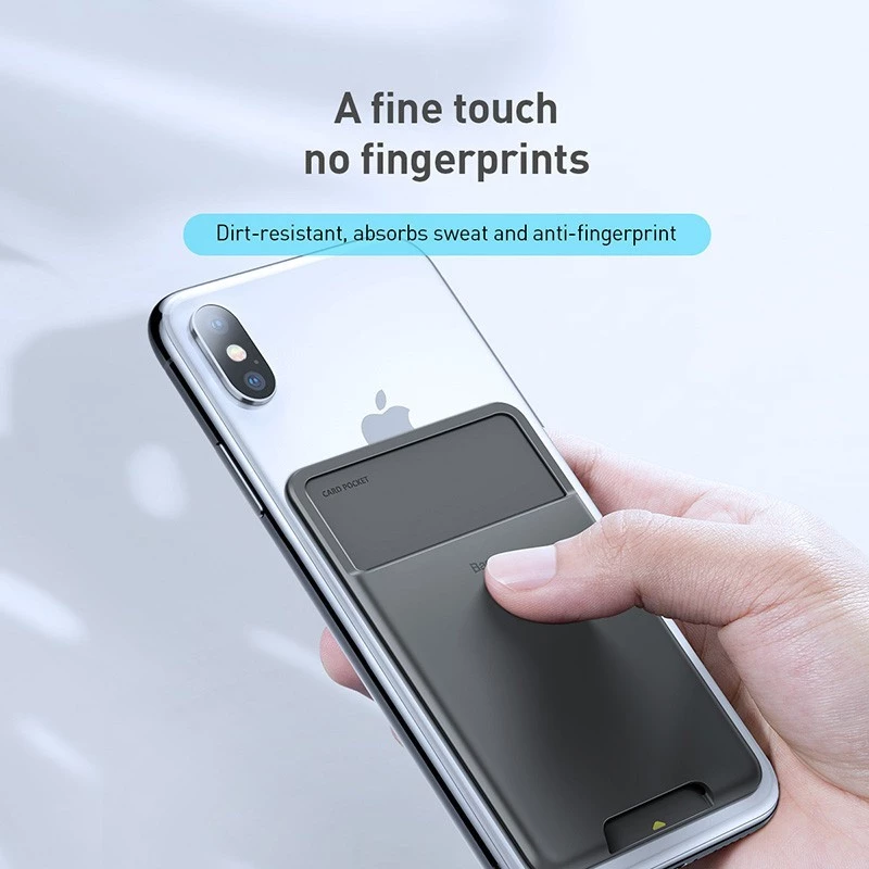 Baseus Silicone Stick Card Wallet Card Holder Sticky Silicone Card Tempelan Kartu ACKD