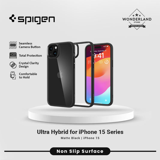 Spigen Case iPhone 15 Pro Max Plus Ultra Hybrid Clear Matte Slim Anti Crack Shock Casing