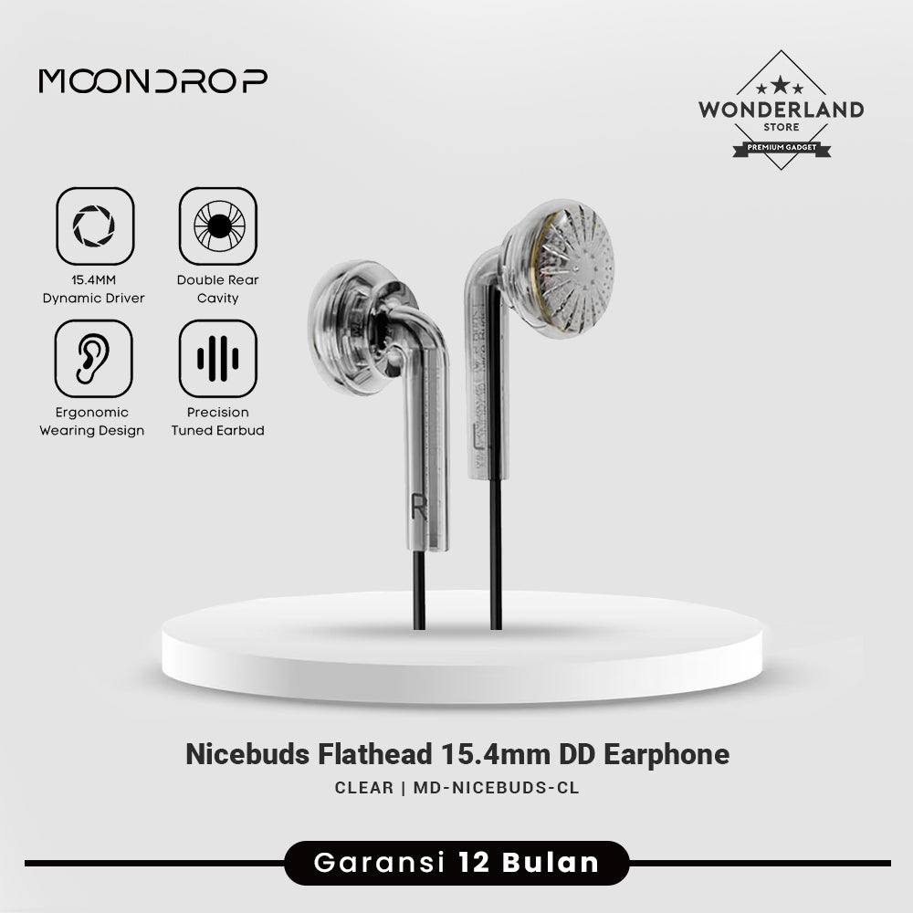 Moondrop Nicebuds 15.4mm Dynamic Driver Flathead Earphone Earbuds