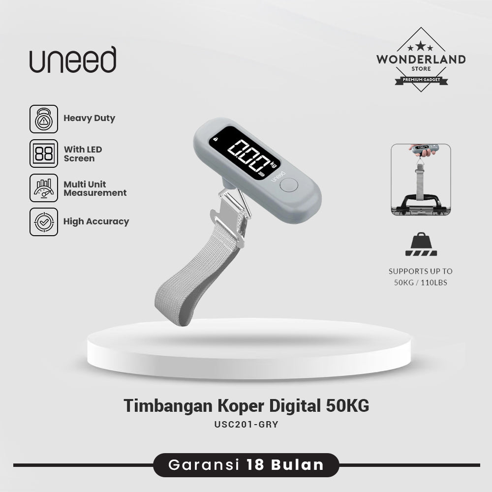 Uneed Timbangan Koper Digital Travel LCD 50kg - Mini Portable Digital Luggage Scale - USC201