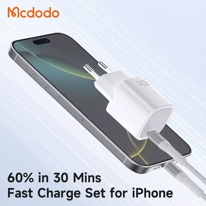 Mcdodo GaN Charger Set 30W for iPhone PD SFC Super Fast Charging USB-C to C
