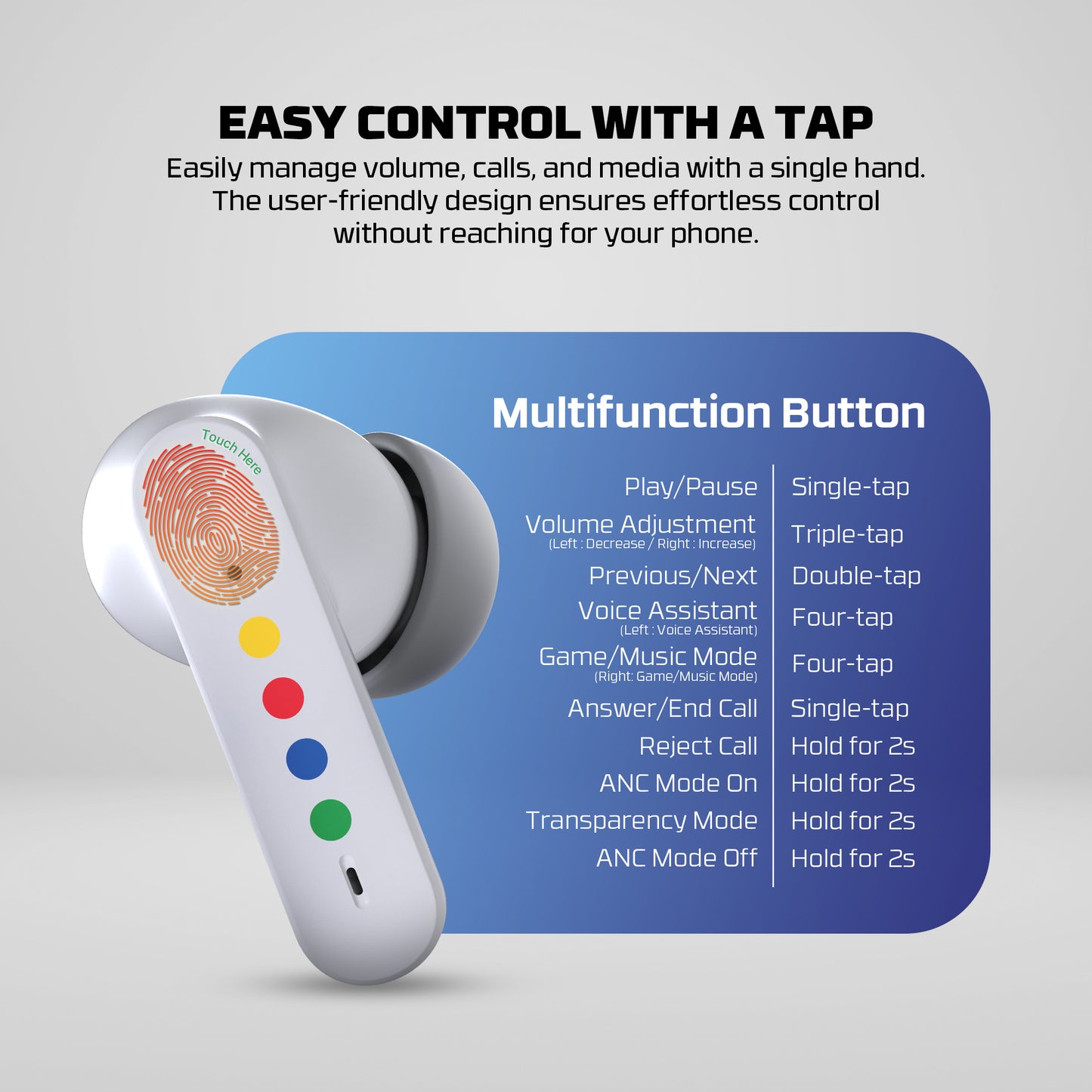 Fantech Mithril ANC TX4 TWS Bluetooth 5.4 Gaming Low Latency Bass Maxfit Edition