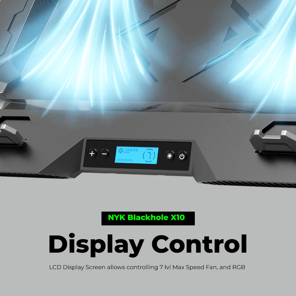 NYK Nemesis X10 / X-10 BlackHole CoolingPad Air Flow Suction RGB LED