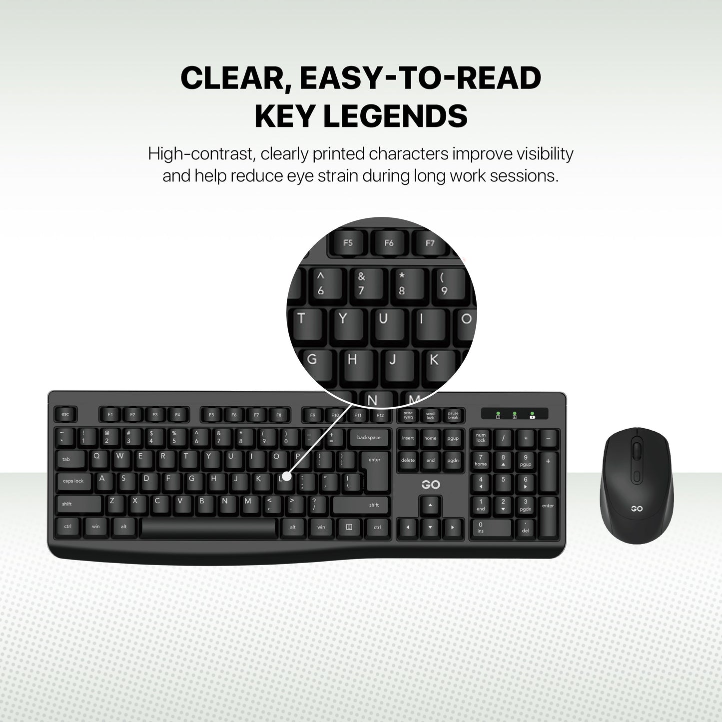 Fantech WK900 GO Wireless Combo Keyboard dan Mouse Silent Key Full Size 104 Keys