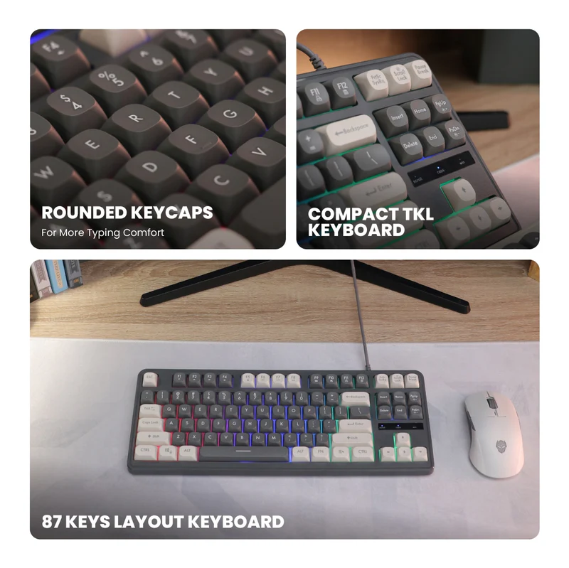 Rexus K87M / K87-M TKL Wired Membrane Gaming Keyboard Two Tone Color