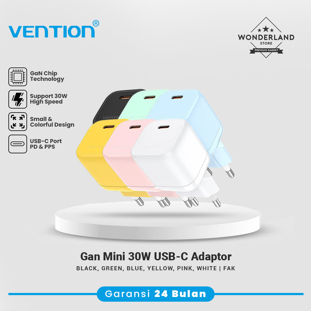 Vention GaN Mini 30W Fast Charger Adapter Super PD Power Delivery Quick Charge